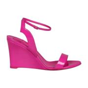 Christian Louboutin Patentläder Kil Sandal med V-Form Pink, Dam