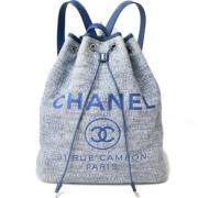 Chanel Vintage Pre-owned Tyg chanel-vskor Blue, Dam