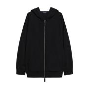 Max Mara Svart Bomull Hoodie Tröja Black, Dam