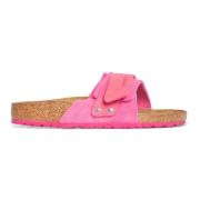 Birkenstock Fuchsia Suede Nubuck Sandaler Pink, Dam