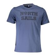 North Sails Blå Bomull Logo Print T-shirt Blue, Herr