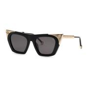 Philipp Plein Cat-Eye Solglasögon Svart Blank Black, Dam