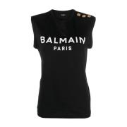 Balmain Svarta T-shirts & Polos för kvinnor Black, Dam