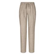 Dolce & Gabbana Beige Linen Jogging Trousers Pinstriped Beige, Herr