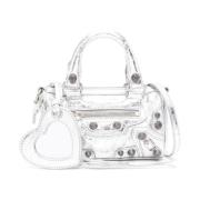 Balenciaga Metallic Finish Stud Embellished Axelväska Gray, Dam