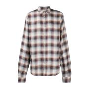 Dsquared2 Plaid Button-Front Linen Shirt Multicolor, Herr