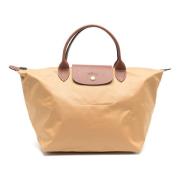 Longchamp Klassisk Hopfällbar Väska Beige, Dam