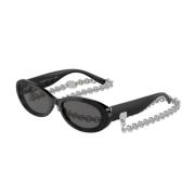 Tiffany Stiliga svarta solglasögon med mörkgrå linser Black, Unisex