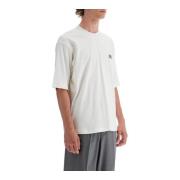 Salvatore Ferragamo Silkeblandad Crew Neck T-shirt White, Herr