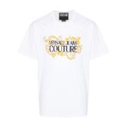 Versace Jeans Couture Logo Print Crew Neck T-shirt White, Herr