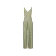 IVY OAK Naia Acetat Wide Leg Jumpsuit Green, Dam