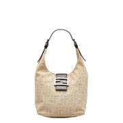 Fendi Vintage Pre-owned Canvas handvskor Beige, Dam