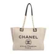 Chanel Vintage Pre-owned Canvas totevskor Beige, Dam