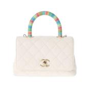 Chanel Vintage Pre-owned Laeder handvskor White, Dam