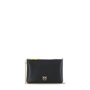 Pinko Svart Slätläder Pochette Damväska Black, Dam