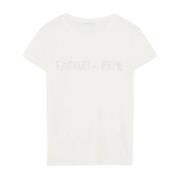 Patrizia Pepe Dam T-Shirt Topp White, Dam