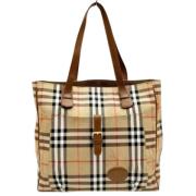 Burberry Vintage Pre-owned Tyg axelremsvskor Beige, Dam