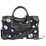 Balenciaga Vintage Pre-owned Laeder handvskor Blue, Dam