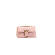 Pinko Love Bag Puff Mini med quiltad design Pink, Dam