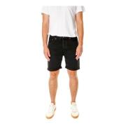 Nudie Jeans Denim Shorts Regular Fit Five-Pocket Style Black, Herr