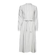 Tommy Hilfiger Randig Midi Skjortklänning White, Dam