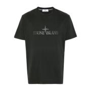 Stone Island Grå Jersey Crew Neck Logo T-shirt Gray, Herr