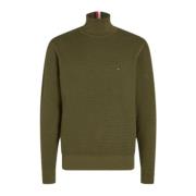 Tommy Hilfiger 2 Tone Roll Neck Sweater Green, Herr