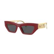 Versace Modiga fyrkantiga solglasögon Red, Dam