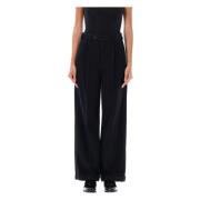 A.p.c. Svarta Wide-Leg Byxor Melissa Pant Black, Dam