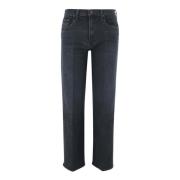 Mother Stretch Cotton High Waist Jeans Svart Black, Dam