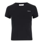 Coperni Bomull T-shirt Crew Neck Logo Svart Black, Dam