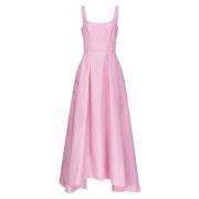 Pinko Elegant ärmlös taffeta midi klänning Pink, Dam