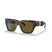 Versace Modiga fyrkantiga solglasögon Brown, Dam