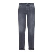 Brunello Cucinelli Straight Leg Jeans i Mörkgrå Gray, Herr