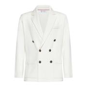 Brunello Cucinelli Kashmirstickade Tröjor White, Herr