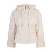 Ermanno Scervino Vit kort dunjacka med gotiskt monogramlogo White, Dam