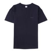 Aspesi Broderad Logo Crew Neck T-shirt Blue, Herr