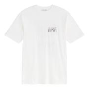 Anine Bing Tryckt T-shirt White, Dam