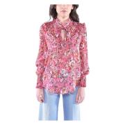 Pinko Jacquard Crepon Blus Multicolor, Dam