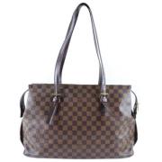 Louis Vuitton Vintage Pre-owned Tyg axelremsvskor Brown, Dam