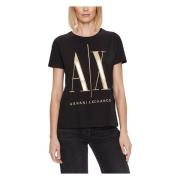 Armani Exchange Dam T-shirt Höst/Vinter Kollektion Bomull Black, Dam