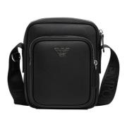 Emporio Armani Stilig Crossbodyväska med Justerbar Rem Black, Herr