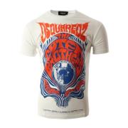 Dsquared2 Cool Fit Vit Bomull T-shirt Multicolor, Herr