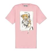 Moschino T-shirt med tryck Pink, Dam