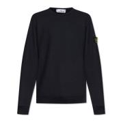 Stone Island Sweatshirt med logotyp Black, Herr