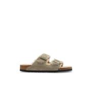 Birkenstock Arizonatofflor i fårskinn Beige, Herr