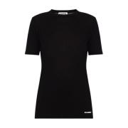 Jil Sander T-shirt med logotyp Black, Dam