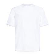 Brunello Cucinelli Vit Bomull Crew Neck T-shirt White, Herr