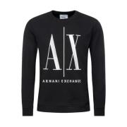 Armani Exchange Elegant Sweatshirt med Sofistikerade Detaljer Black, H...