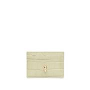 Alexander McQueen Skull Läderkorthållare Plånbok Beige, Dam